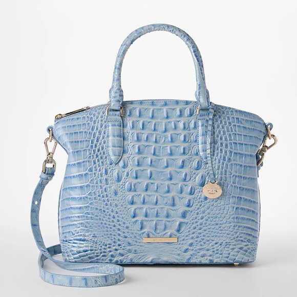 ✅ Brahmin DUXBURY Heavenly Blue Melbourne Leather Satchel ✨NWT, COA, DUST BAG - Picture 1 of 17